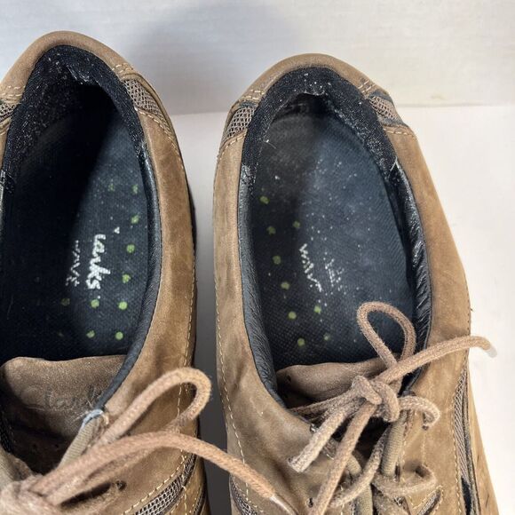 Clarks Wave Walk Shoes‎ Womens 9 M Wave Trek Low Sneakers 86509 Brown Leather - Picture 3 of 14